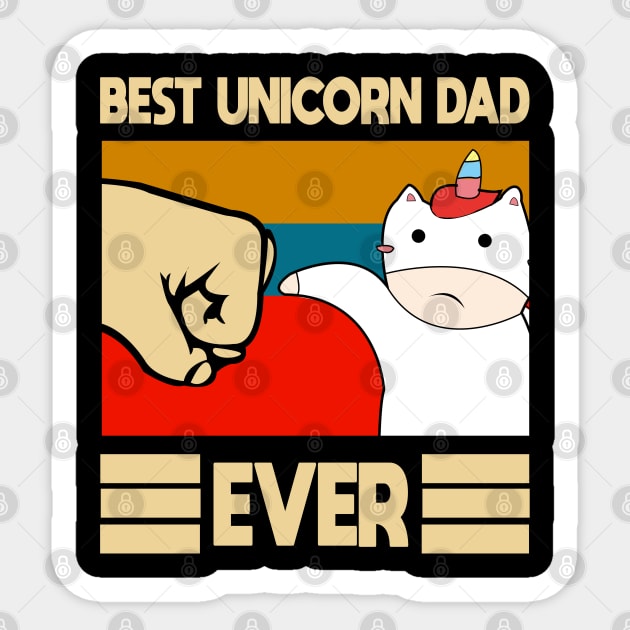 Best unicorn Dad Ever Vintage Fathers Day Gift Sticker by JHFANART